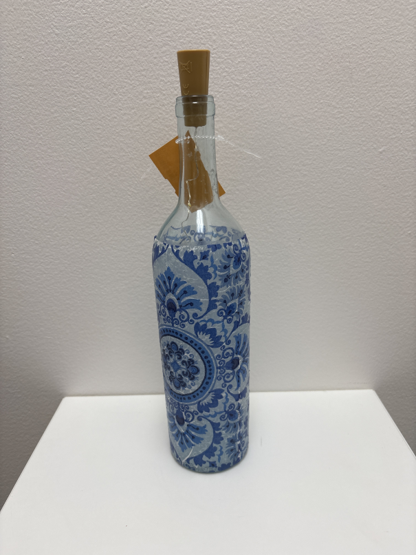 Handmade wine bottle with lights