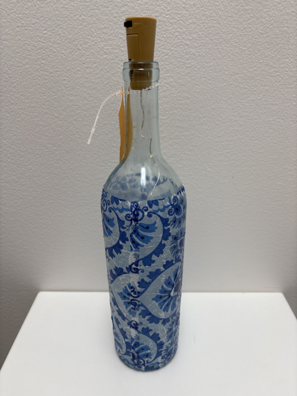 Handmade wine bottle with lights
